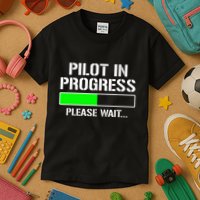 Pilot In Progress Funny Flight School Student Kids T-Shirt