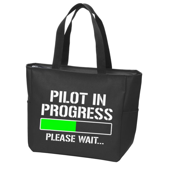 Pilot In Progress Funny Flight School Student Zip Tote Bag