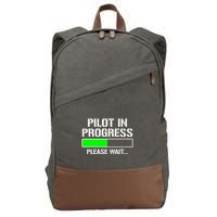 Pilot In Progress Funny Flight School Student Cotton Canvas Backpack