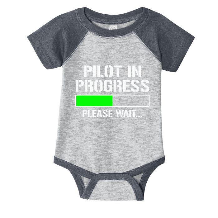 Pilot In Progress Funny Flight School Student Infant Baby Jersey Bodysuit