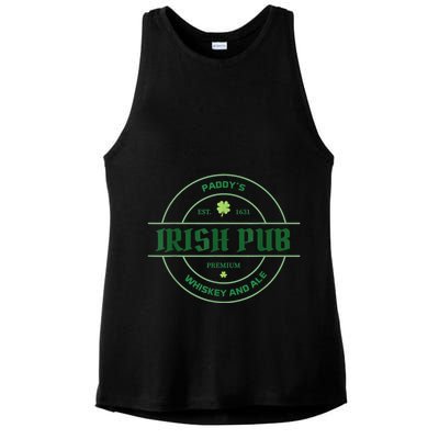Paddy's Irish Pub Whiskey And Ale St Patrick's Day Ladies PosiCharge Tri-Blend Wicking Tank