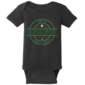 Paddy's Irish Pub Whiskey And Ale St Patrick's Day Baby Bodysuit