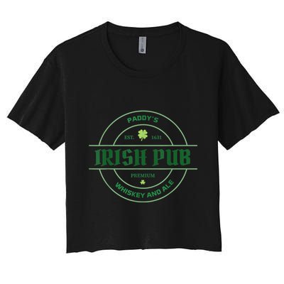 Paddy's Irish Pub Whiskey And Ale St Patrick's Day Crop Top