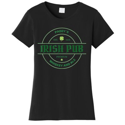 Paddy's Irish Pub Whiskey And Ale St Patrick's Day Women's T-Shirt