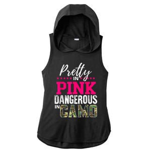 Pretty In Pinks D.Angerous In Camo Hunting Ladies PosiCharge Tri-Blend Wicking Draft Hoodie Tank