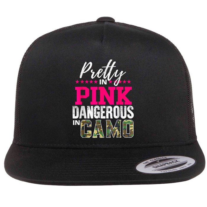Pretty In Pinks D.Angerous In Camo Hunting Flat Bill Trucker Hat