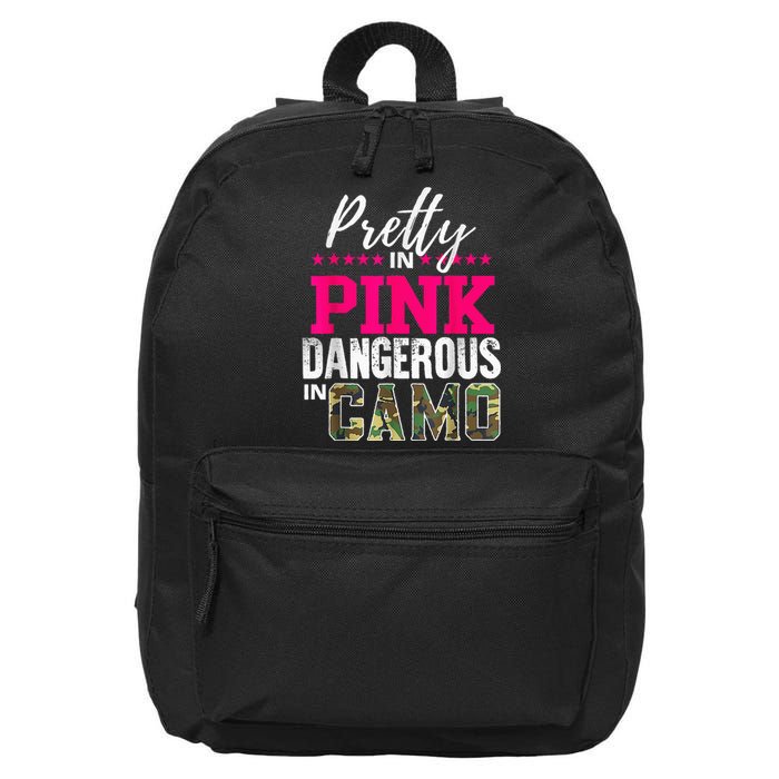 Pretty In Pinks D.Angerous In Camo Hunting 16 in Basic Backpack