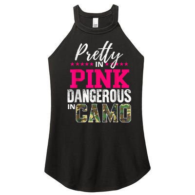 Pretty In Pinks D.Angerous In Camo Hunting Women’s Perfect Tri Rocker Tank