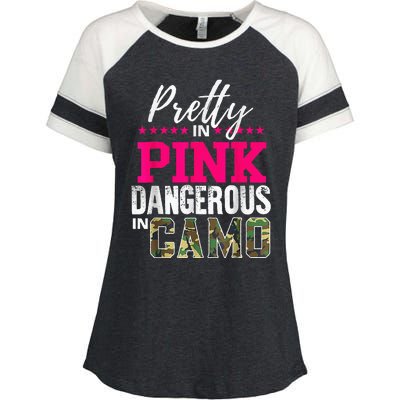 Pretty In Pinks D.Angerous In Camo Hunting Enza Ladies Jersey Colorblock Tee