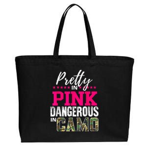 Pretty In Pinks D.Angerous In Camo Hunting Cotton Canvas Jumbo Tote