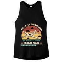 Pilot In Progress Please Wait Funny Aviation Future Pilots Ladies PosiCharge Tri-Blend Wicking Tank