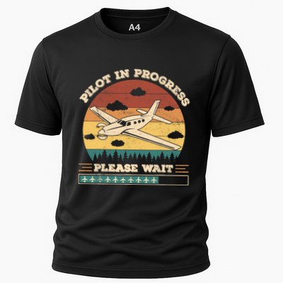 Pilot In Progress Please Wait Funny Aviation Future Pilots Performance Shirt