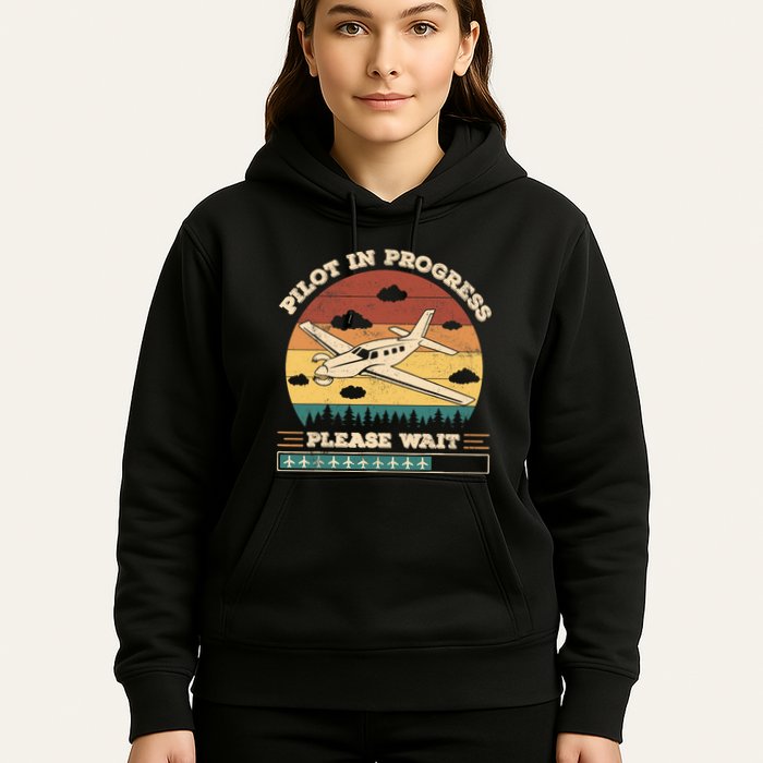 Pilot In Progress Please Wait Funny Aviation Future Pilots Hoodie