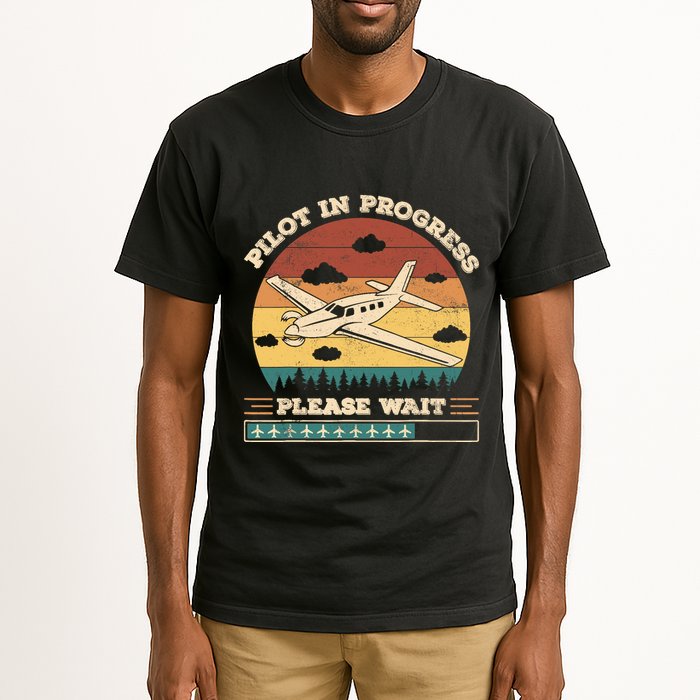 Pilot In Progress Please Wait Funny Aviation Future Pilots Tall T-Shirt