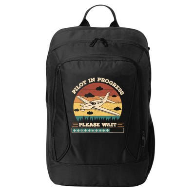 Pilot In Progress Please Wait Funny Aviation Future Pilots City Backpack