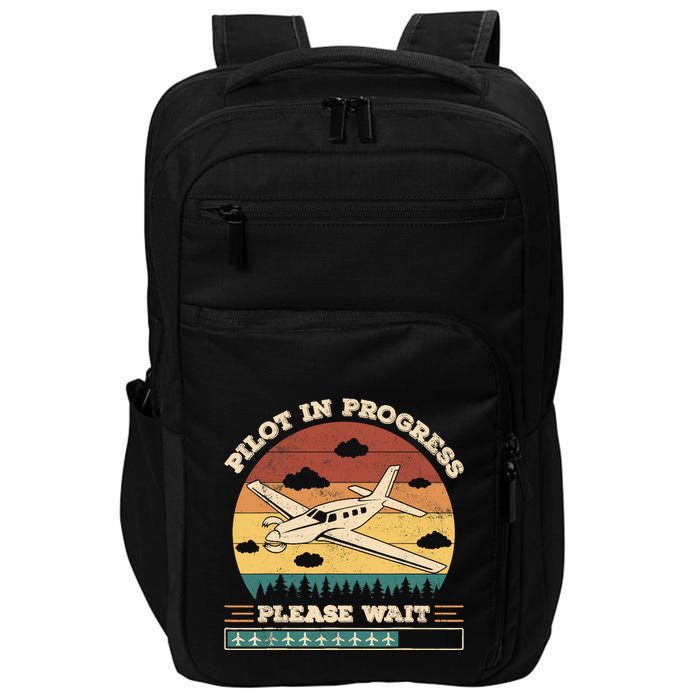 Pilot In Progress Please Wait Funny Aviation Future Pilots Impact Tech Backpack