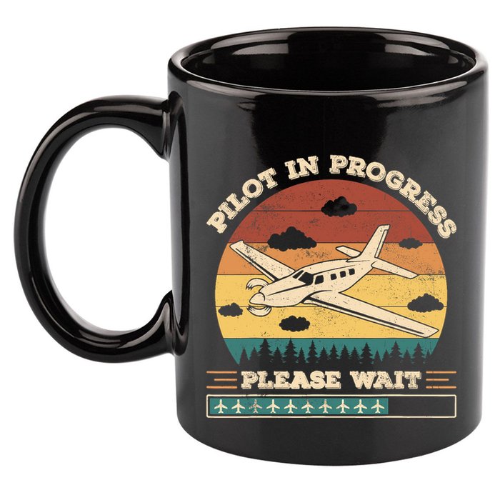 Pilot In Progress Please Wait Funny Aviation Future Pilots 11oz C Handle Ceramic Mug