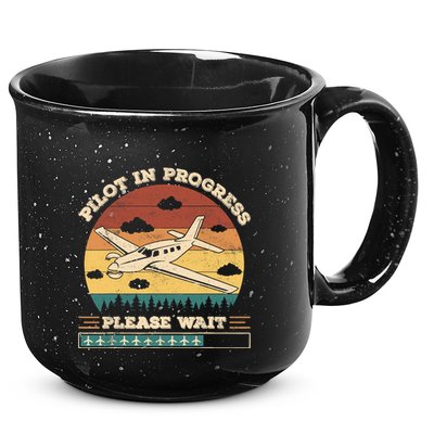 Pilot In Progress Please Wait Funny Aviation Future Pilots 15oz Campfire Ceramic Mug