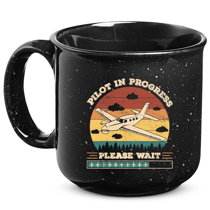 Pilot In Progress Please Wait Funny Aviation Future Pilots 15oz Campfire Ceramic Mug