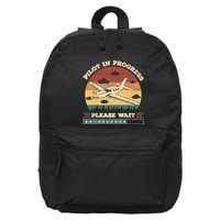 Pilot In Progress Please Wait Funny Aviation Future Pilots 16 in Basic Backpack