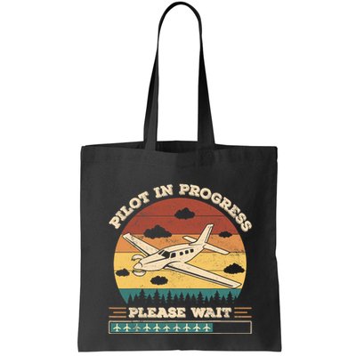 Pilot In Progress Please Wait Funny Aviation Future Pilots Bag