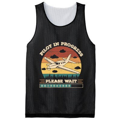 Pilot In Progress Please Wait Funny Aviation Future Pilots Mesh Reversible Basketball Jersey Tank