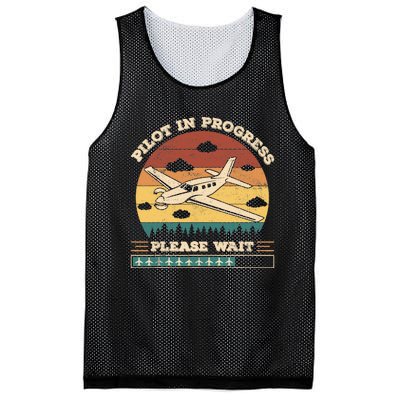 Pilot In Progress Please Wait Funny Aviation Future Pilots Mesh Reversible Basketball Jersey Tank