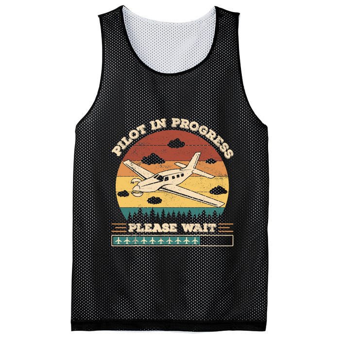 Pilot In Progress Please Wait Funny Aviation Future Pilots Mesh Reversible Basketball Jersey Tank