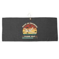 Pilot In Progress Please Wait Funny Aviation Future Pilots Large Microfiber Waffle Golf Towel