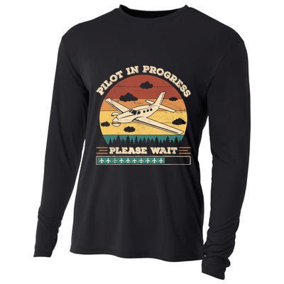 Pilot In Progress Please Wait Funny Aviation Future Pilots Cooling Performance Long Sleeve Crew