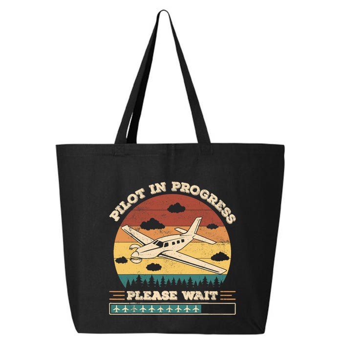 Pilot In Progress Please Wait Funny Aviation Future Pilots 25L Jumbo Tote