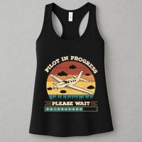 Pilot In Progress Please Wait Funny Aviation Future Pilots Womens Tank Top