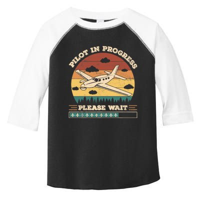 Pilot In Progress Please Wait Funny Aviation Future Pilots Toddler Fine Jersey T-Shirt