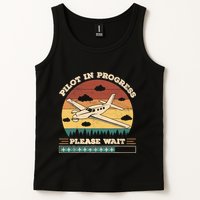 Pilot In Progress Please Wait Funny Aviation Future Pilots Tank Top