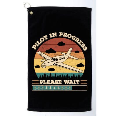 Pilot In Progress Please Wait Funny Aviation Future Pilots Golf Towel