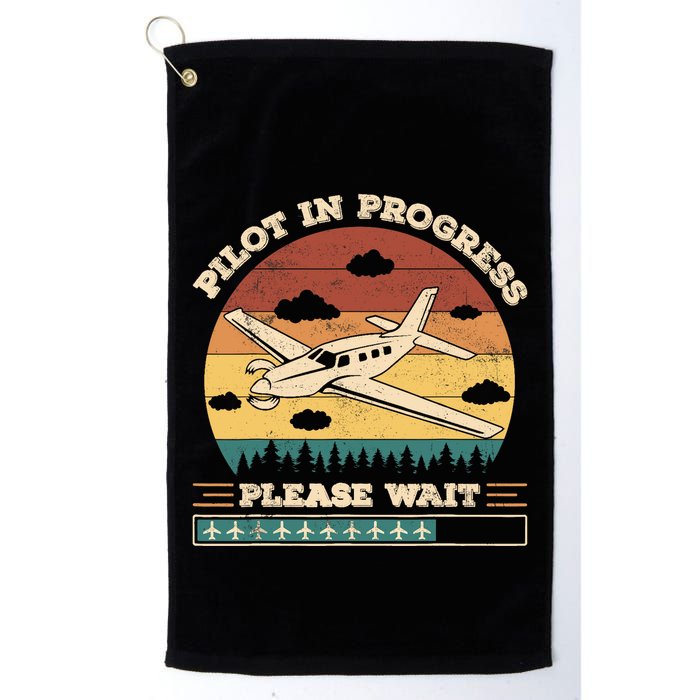 Pilot In Progress Please Wait Funny Aviation Future Pilots Golf Towel