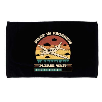 Pilot In Progress Please Wait Funny Aviation Future Pilots Microfiber Hand Towel