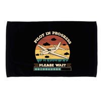 Pilot In Progress Please Wait Funny Aviation Future Pilots Microfiber Hand Towel