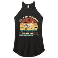Pilot In Progress Please Wait Funny Aviation Future Pilots Women's Perfect Tri Rocker Tank