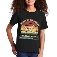 Pilot In Progress Please Wait Funny Aviation Future Pilots Kids T-Shirt