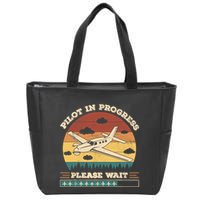 Pilot In Progress Please Wait Funny Aviation Future Pilots Zip Tote Bag