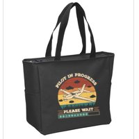 Pilot In Progress Please Wait Funny Aviation Future Pilots Zip Tote Bag