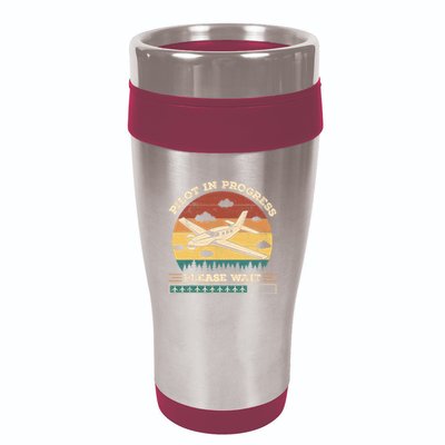 Pilot In Progress Please Wait Funny Aviation Future Pilots 16oz Travel Tumbler
