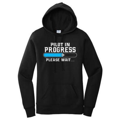 Pilot In Progress Airline Pilot Aviation Aircraft Lover Women's Pullover Hoodie