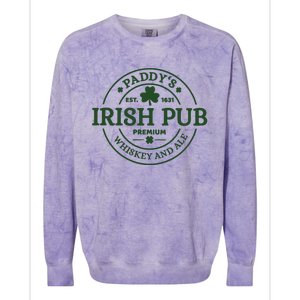 Paddy's Irish Pub Est 1631 Whiskey And Ale Irish St Patrick's Day Colorblast Crewneck Sweatshirt