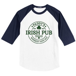 Paddy's Irish Pub Est 1631 Whiskey And Ale Irish St Patrick's Day Baseball Sleeve Shirt