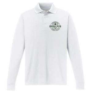 Paddy's Irish Pub Est 1631 Whiskey And Ale Irish St Patrick's Day Performance Long Sleeve Polo