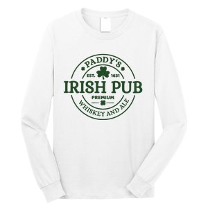 Paddy's Irish Pub Est 1631 Whiskey And Ale Irish St Patrick's Day Long Sleeve Shirt