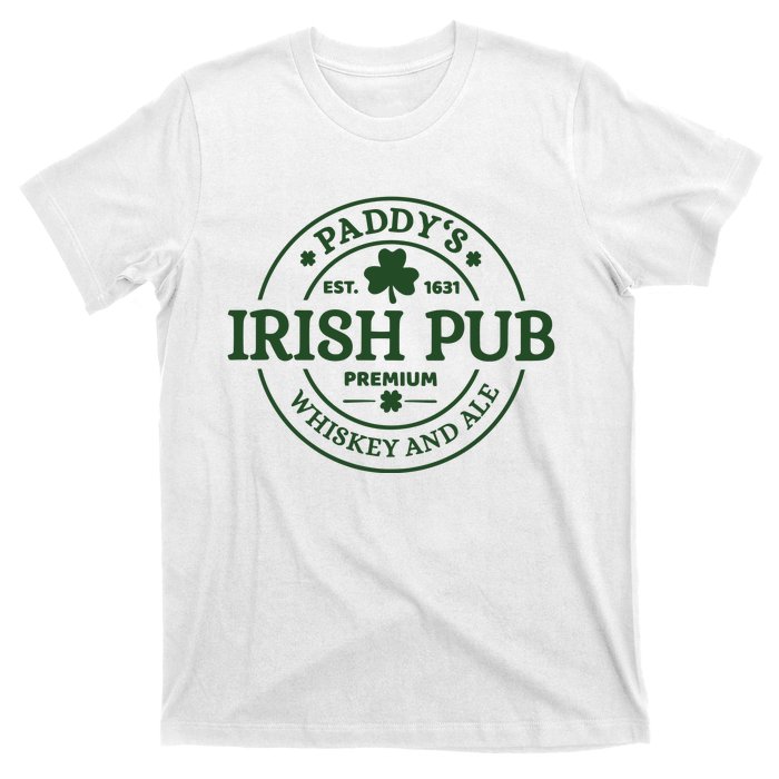 Paddy's Irish Pub Est 1631 Whiskey And Ale Irish St Patrick's Day T-Shirt