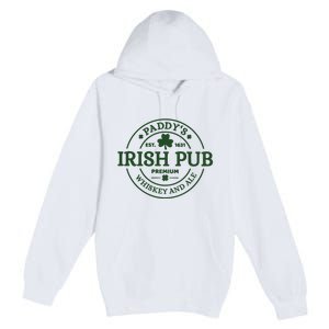 Paddy's Irish Pub Est 1631 Whiskey And Ale Irish St Patrick's Day Premium Pullover Hoodie